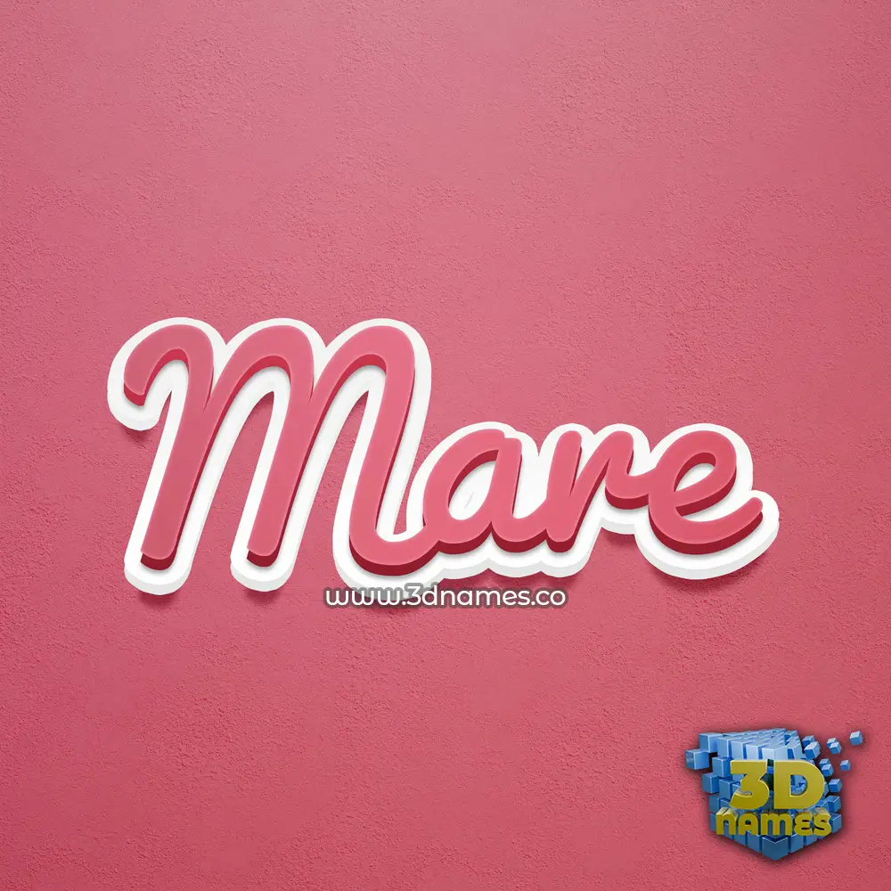 mare in Red Scribble style - 3D name wallpaper
