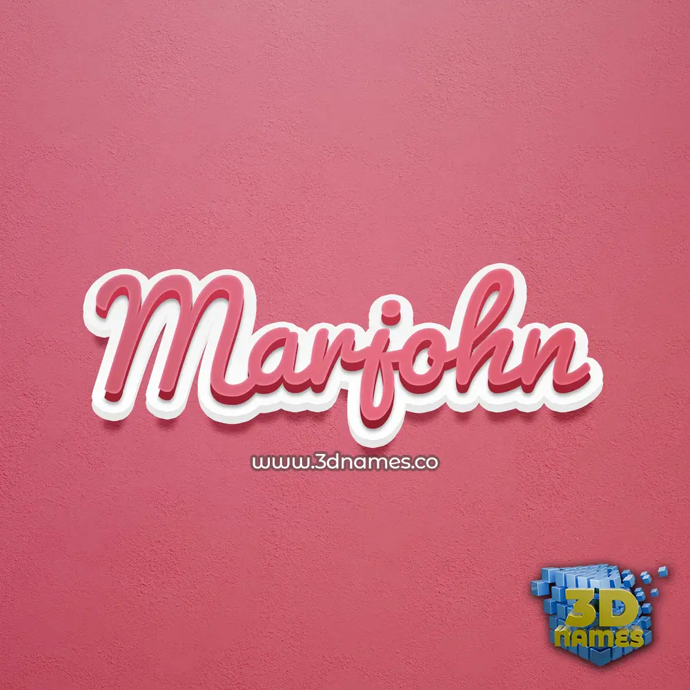 marjohn in Red Scribble style - 3D name wallpaper