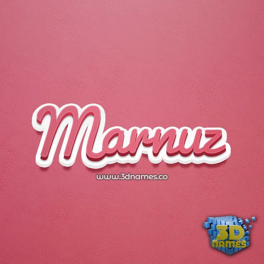 marnuz in Red Scribble style - 3D name wallpaper