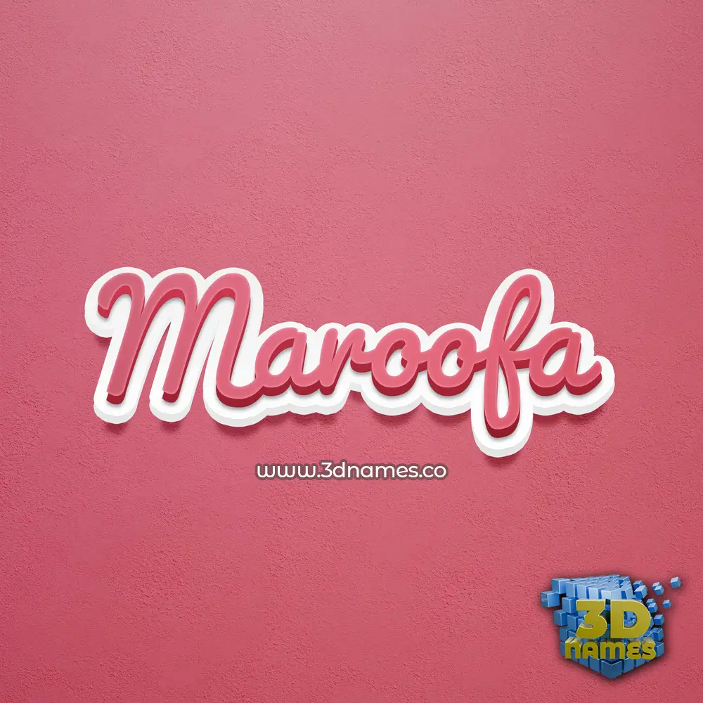 maroofa in Red Scribble style - 3D name wallpaper