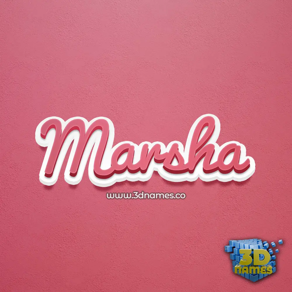 marsha in Red Scribble style - 3D name wallpaper