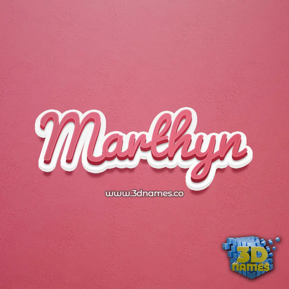 marthyn in Red Scribble style - 3D name wallpaper