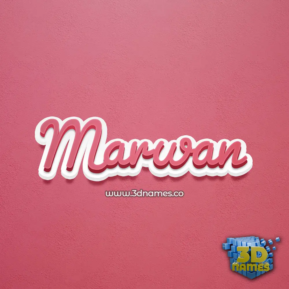 marwan in Red Scribble style - 3D name wallpaper