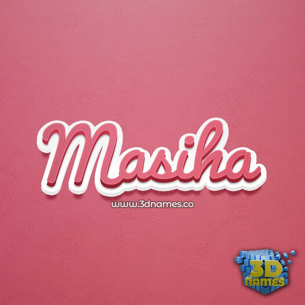 masiha in Red Scribble style - 3D name wallpaper