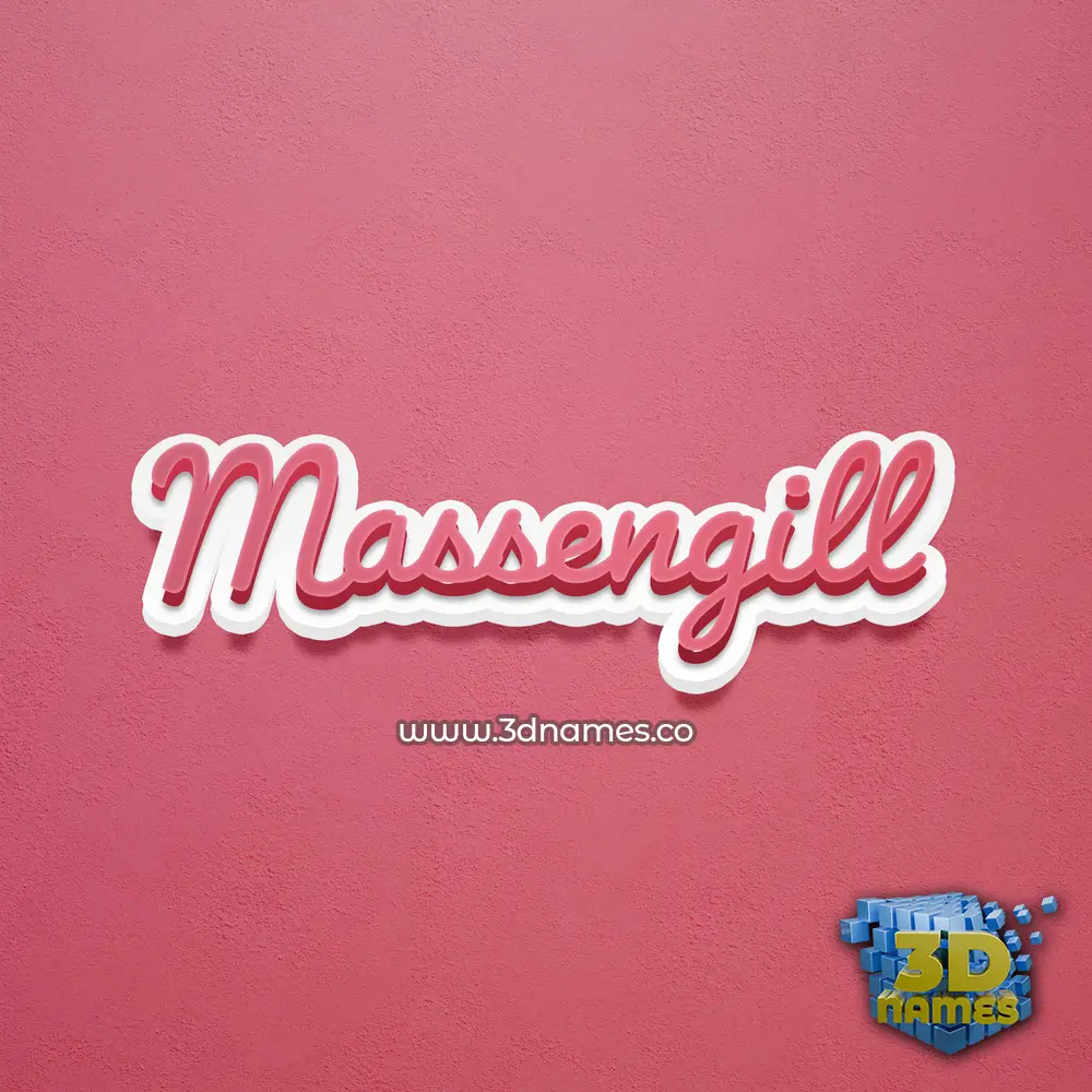 massengill in Red Scribble style - 3D name wallpaper