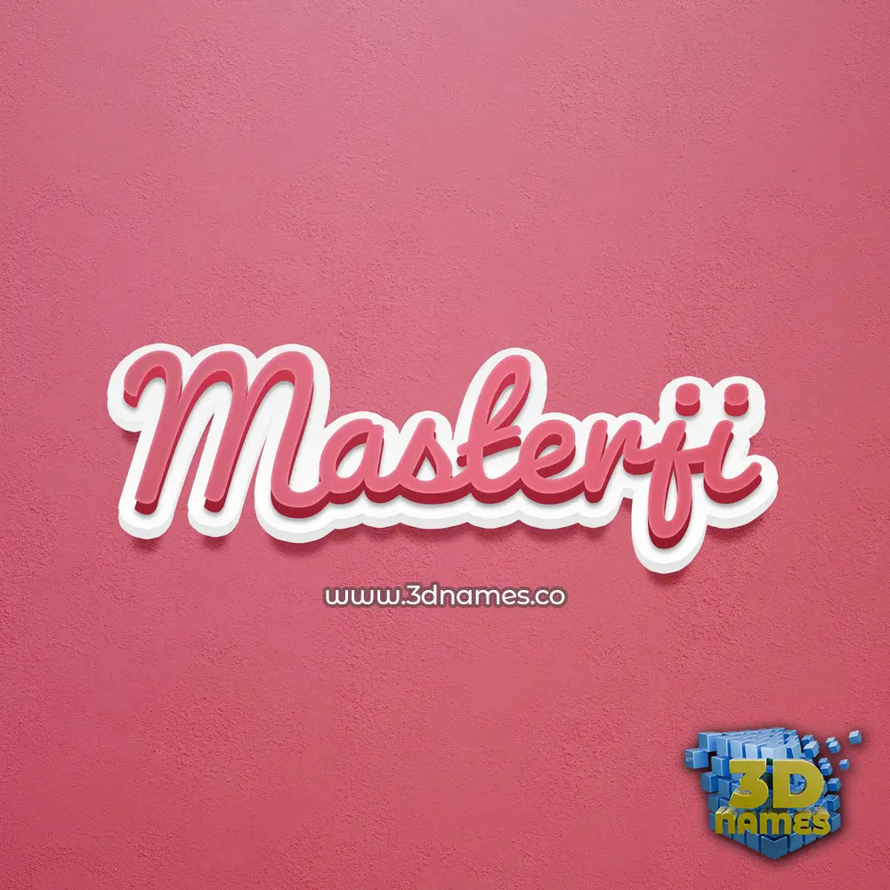 masterji in Red Scribble style - 3D name wallpaper