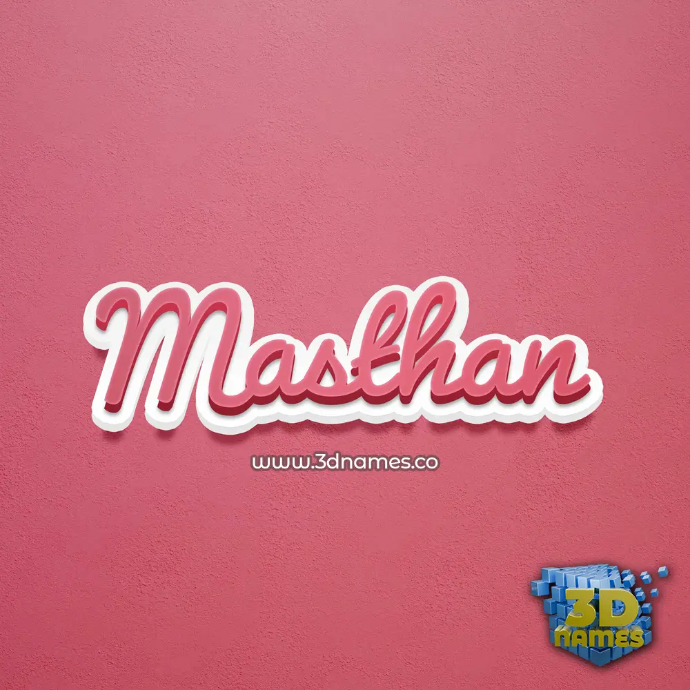 masthan in Red Scribble style - 3D name wallpaper