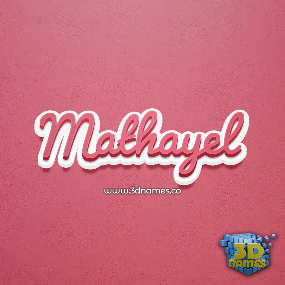 mathayel in Red Scribble style - 3D name wallpaper