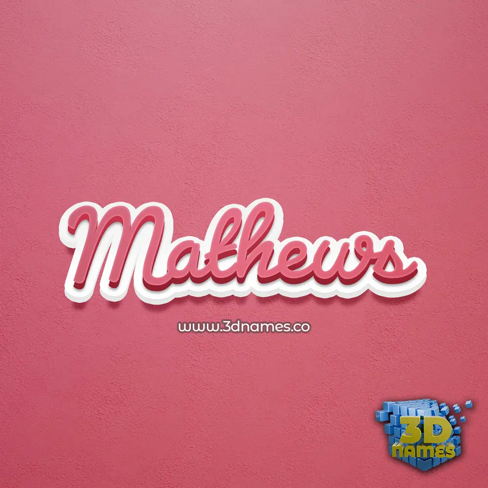 mathews in Red Scribble style - 3D name wallpaper