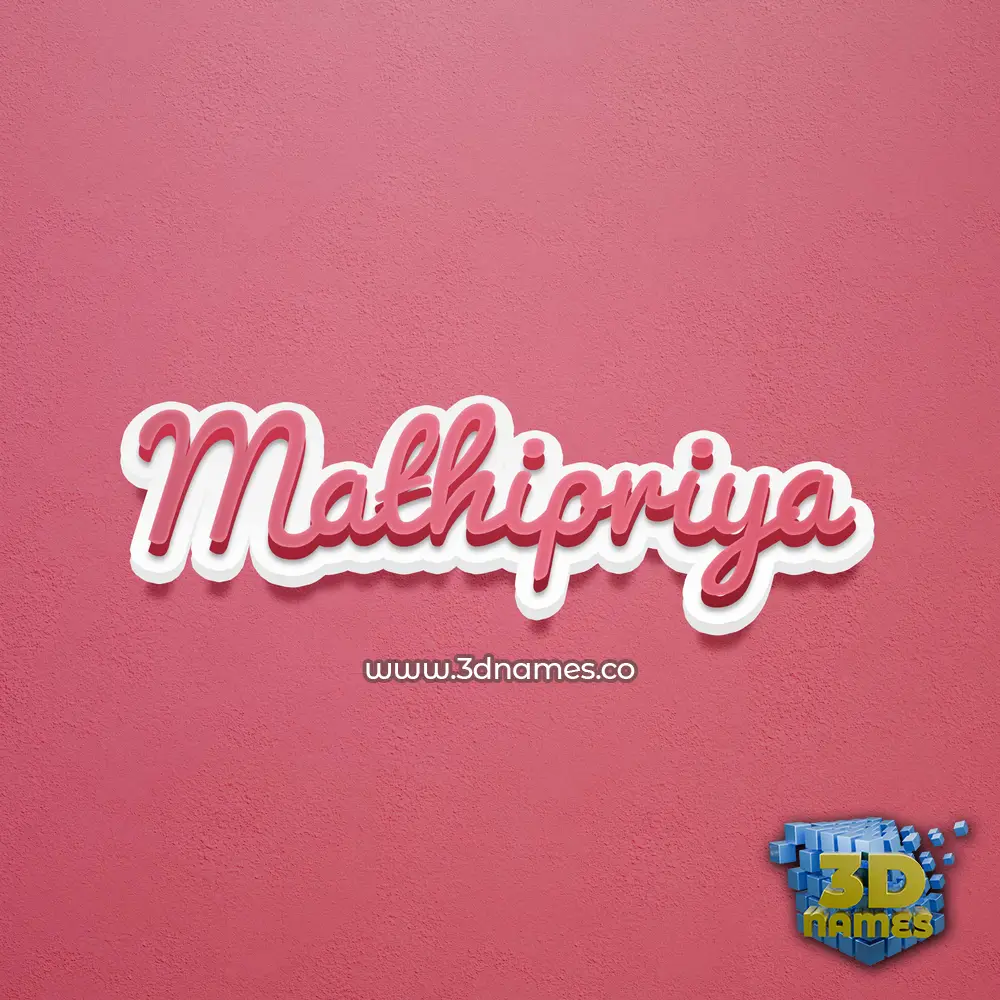 mathipriya in Red Scribble style - 3D name wallpaper