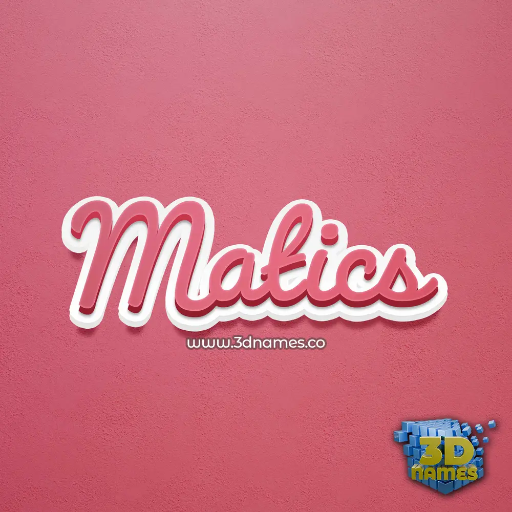 matics in Red Scribble style - 3D name wallpaper