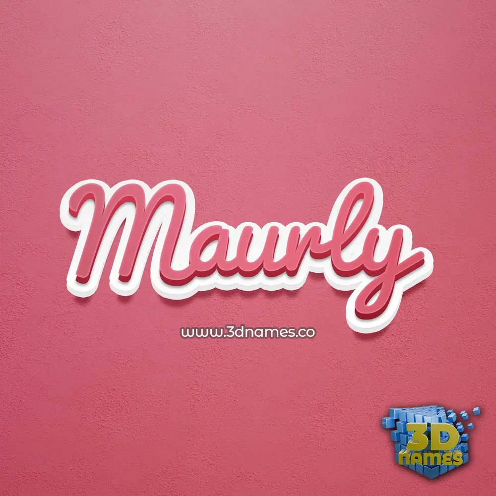 maurly in Red Scribble style - 3D name wallpaper