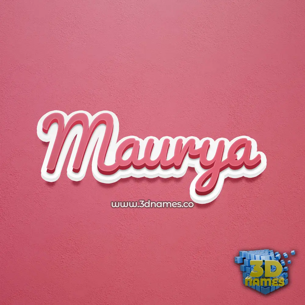 maurya in Red Scribble style - 3D name wallpaper