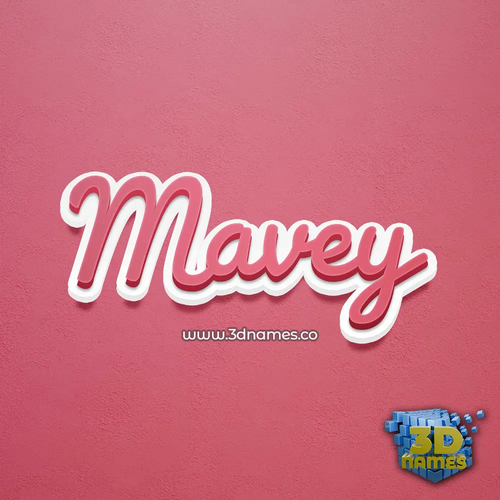 mavey in Red Scribble style - 3D name wallpaper