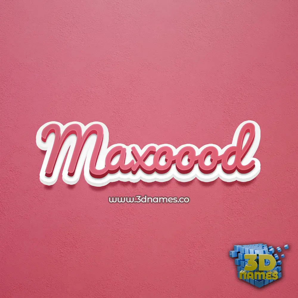 maxoood in Red Scribble style - 3D name wallpaper