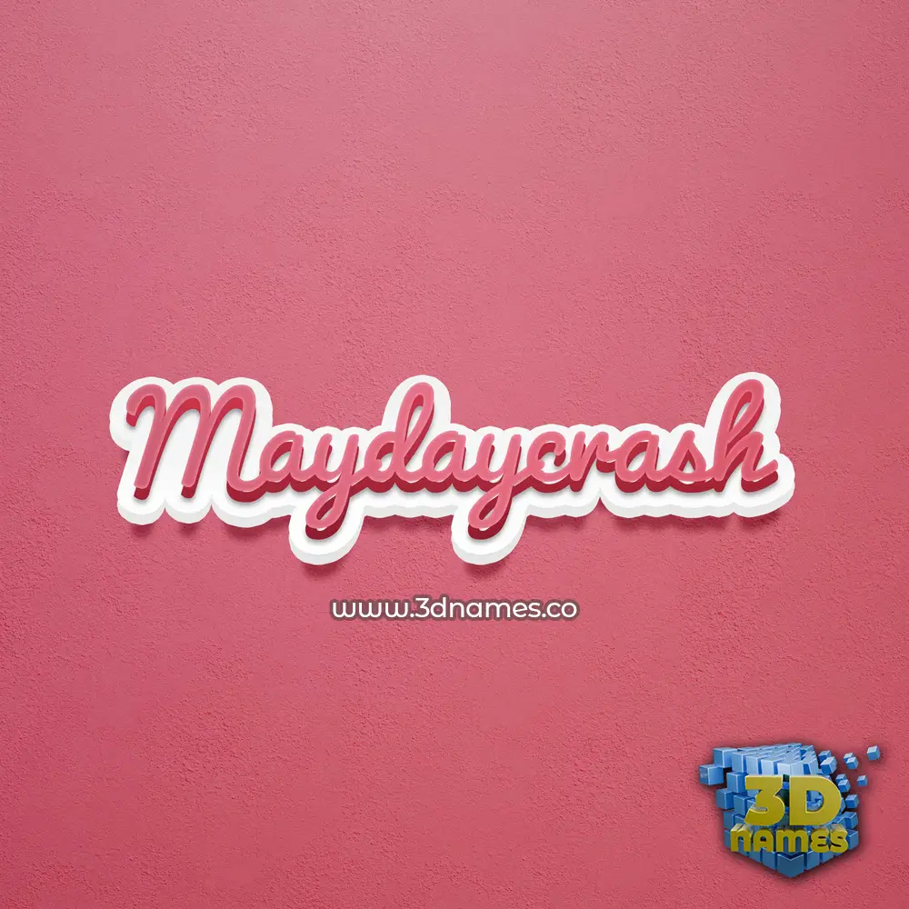 maydaycrash in Red Scribble style - 3D name wallpaper