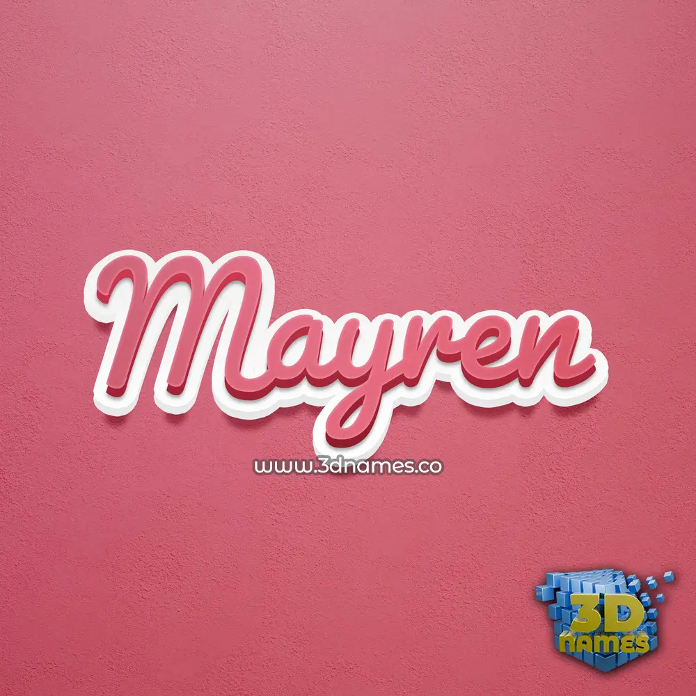 mayren in Red Scribble style - 3D name wallpaper