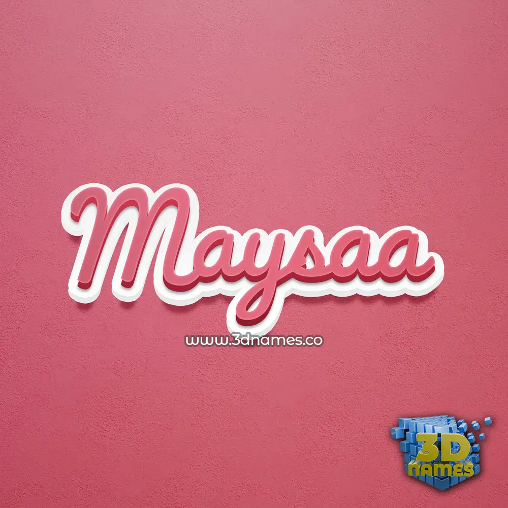 maysaa in Red Scribble style - 3D name wallpaper