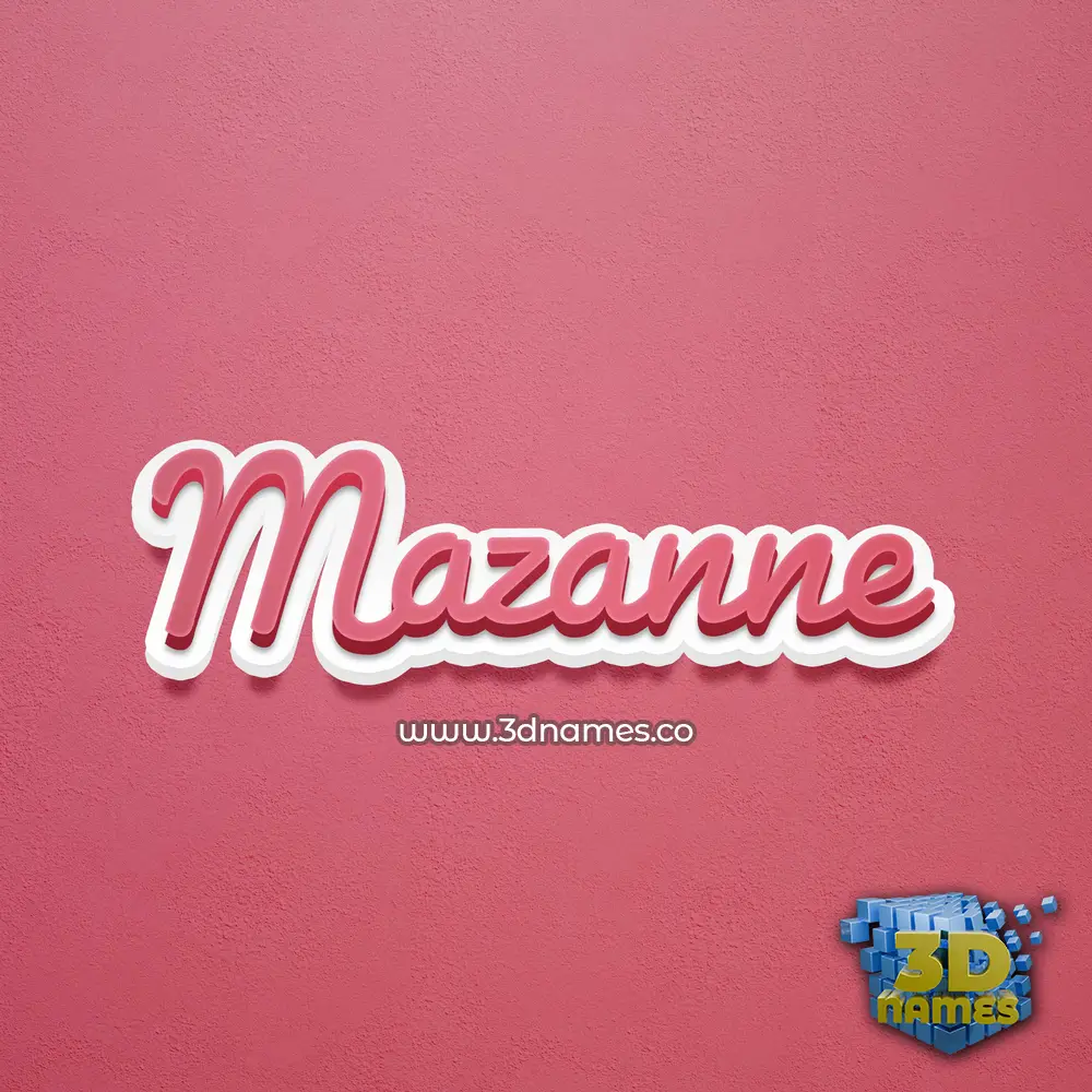 mazanne in Red Scribble style - 3D name wallpaper