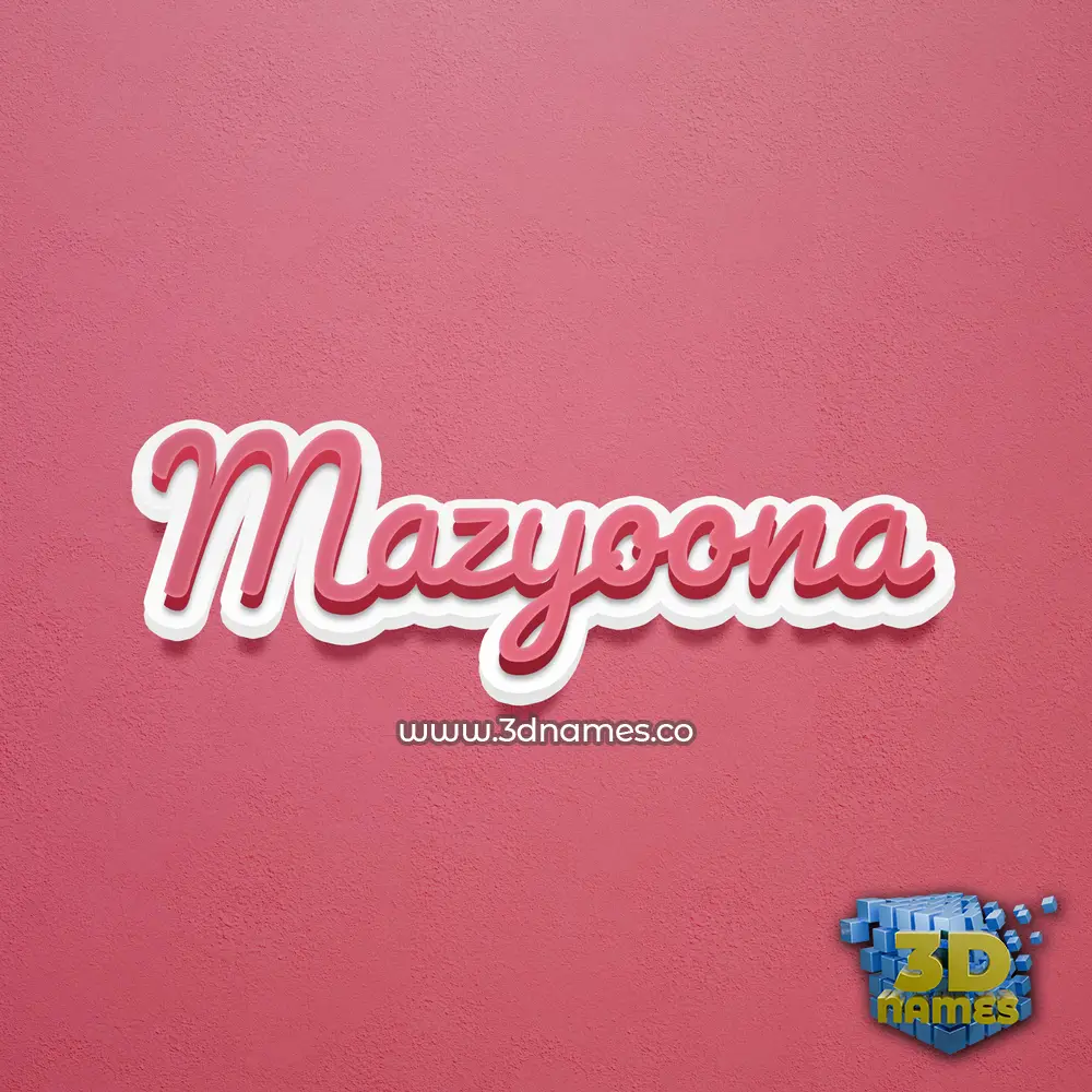 mazyoona in Red Scribble style - 3D name wallpaper