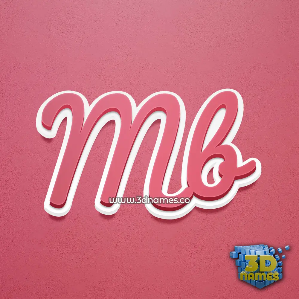 mb in Red Scribble style - 3D name wallpaper
