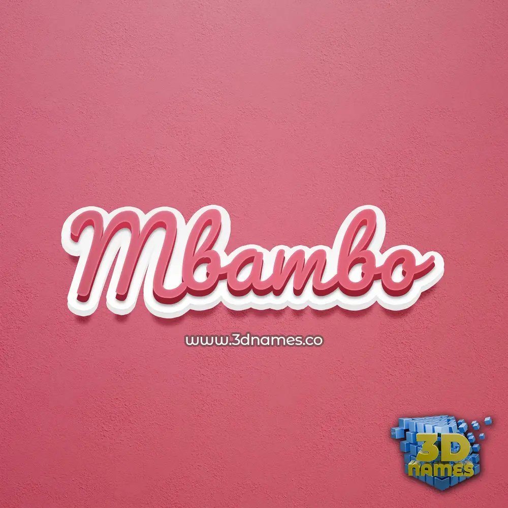 mbambo in Red Scribble style - 3D name wallpaper