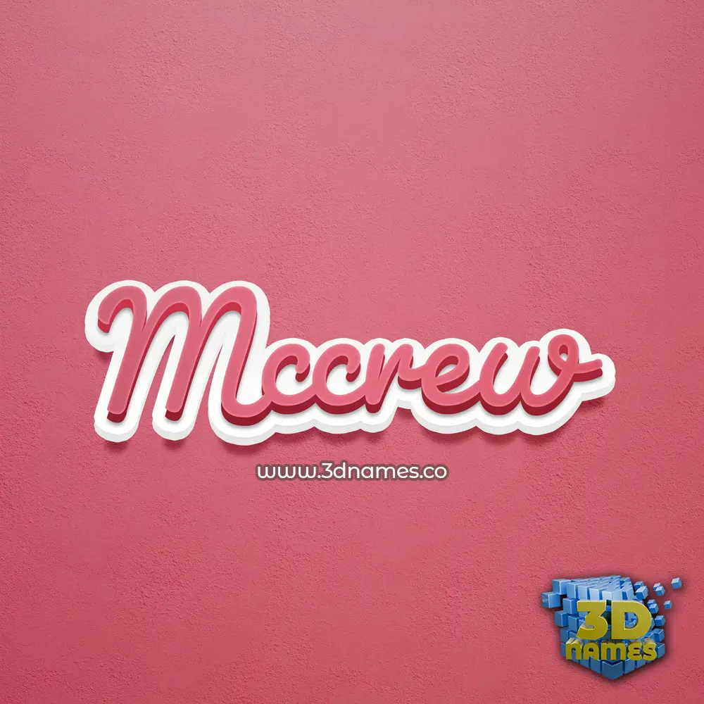 mccrew in Red Scribble style - 3D name wallpaper