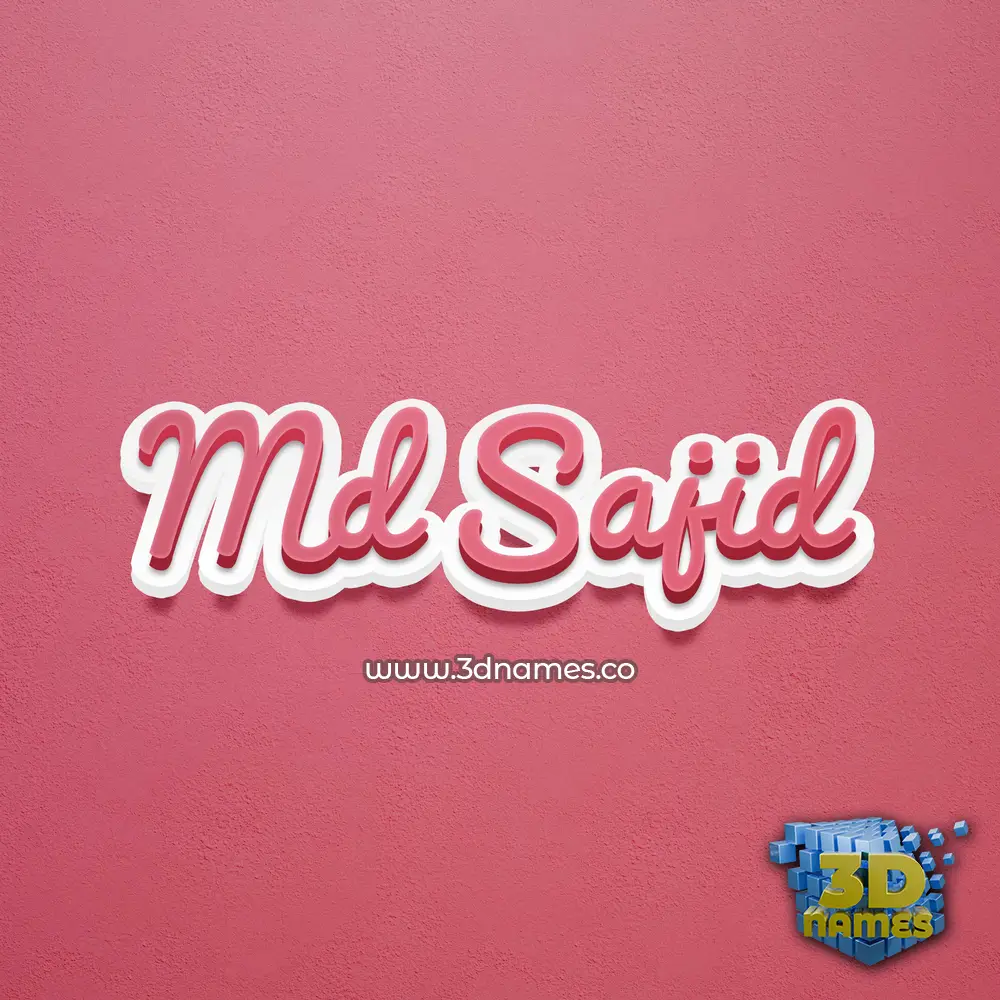 md sajid in Red Scribble style - 3D name wallpaper
