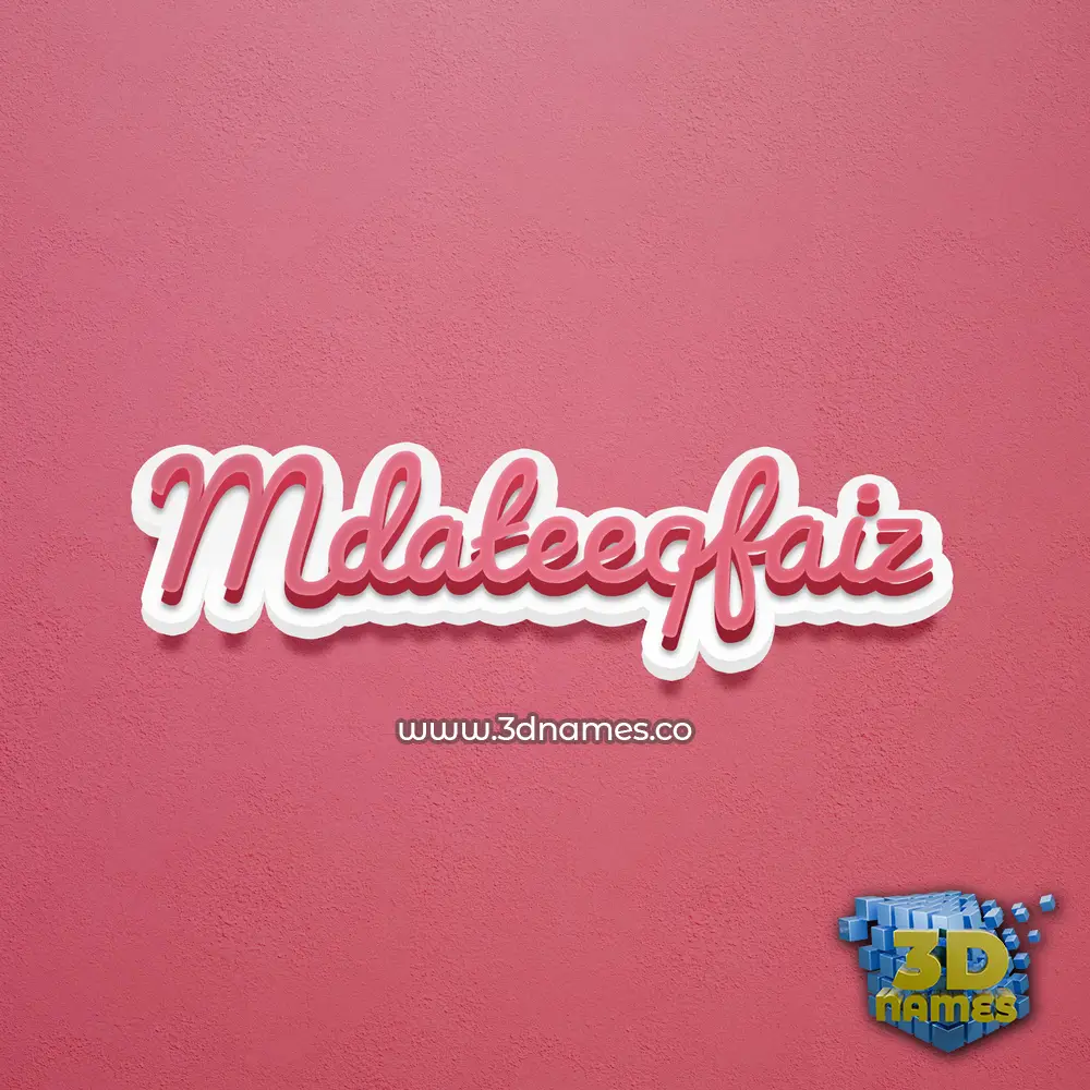 mdateeqfaiz in Red Scribble style - 3D name wallpaper