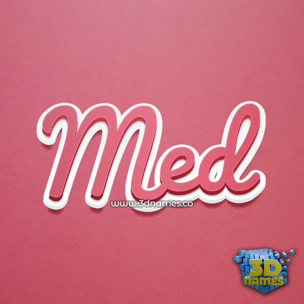 med in Red Scribble style - 3D name wallpaper med in Red Scribble style - 3D name wallpaper