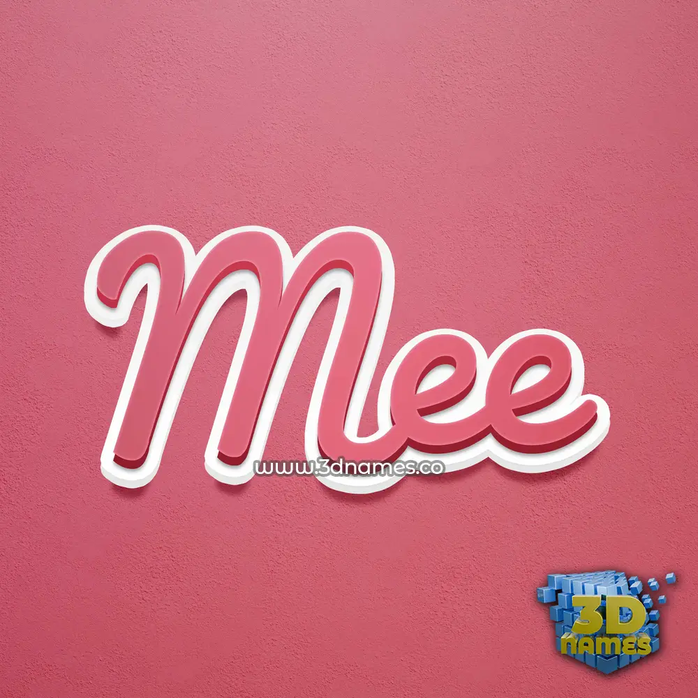 mee in Red Scribble style - 3D name wallpaper