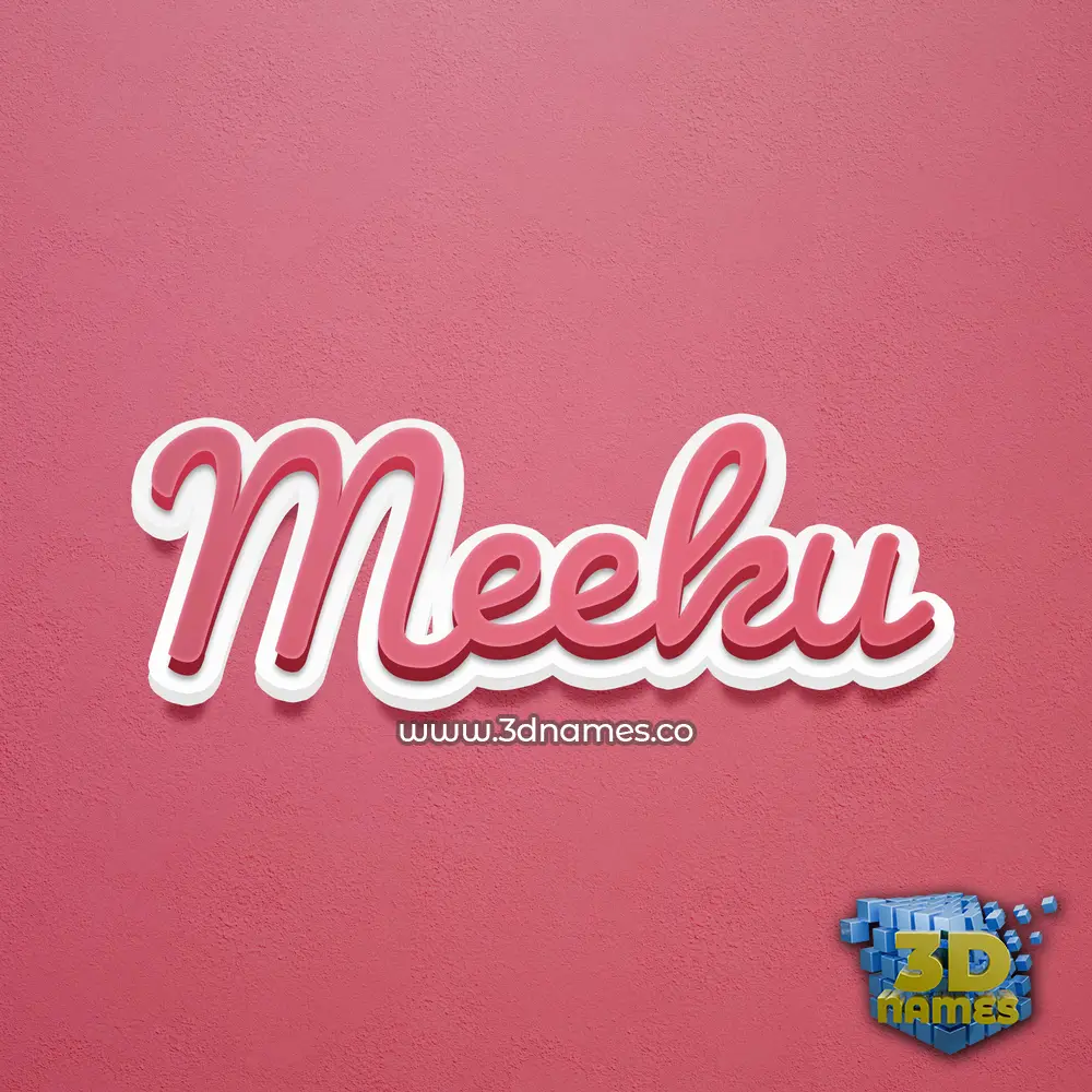 meeku in Red Scribble style - 3D name wallpaper