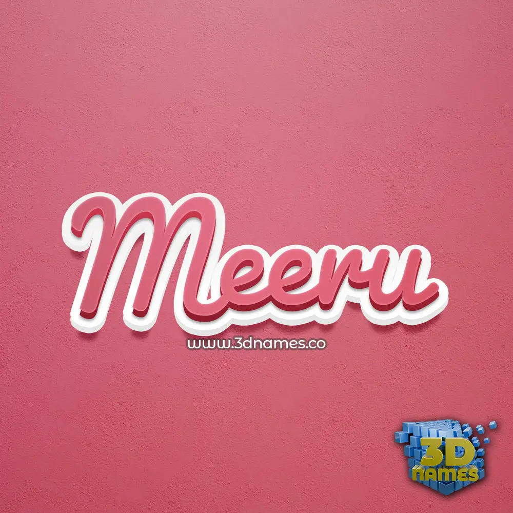 meeru in Red Scribble style - 3D name wallpaper