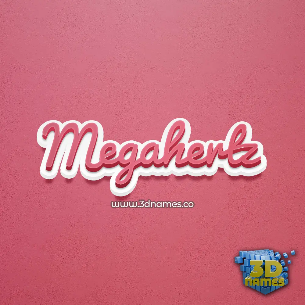 megahertz in Red Scribble style - 3D name wallpaper