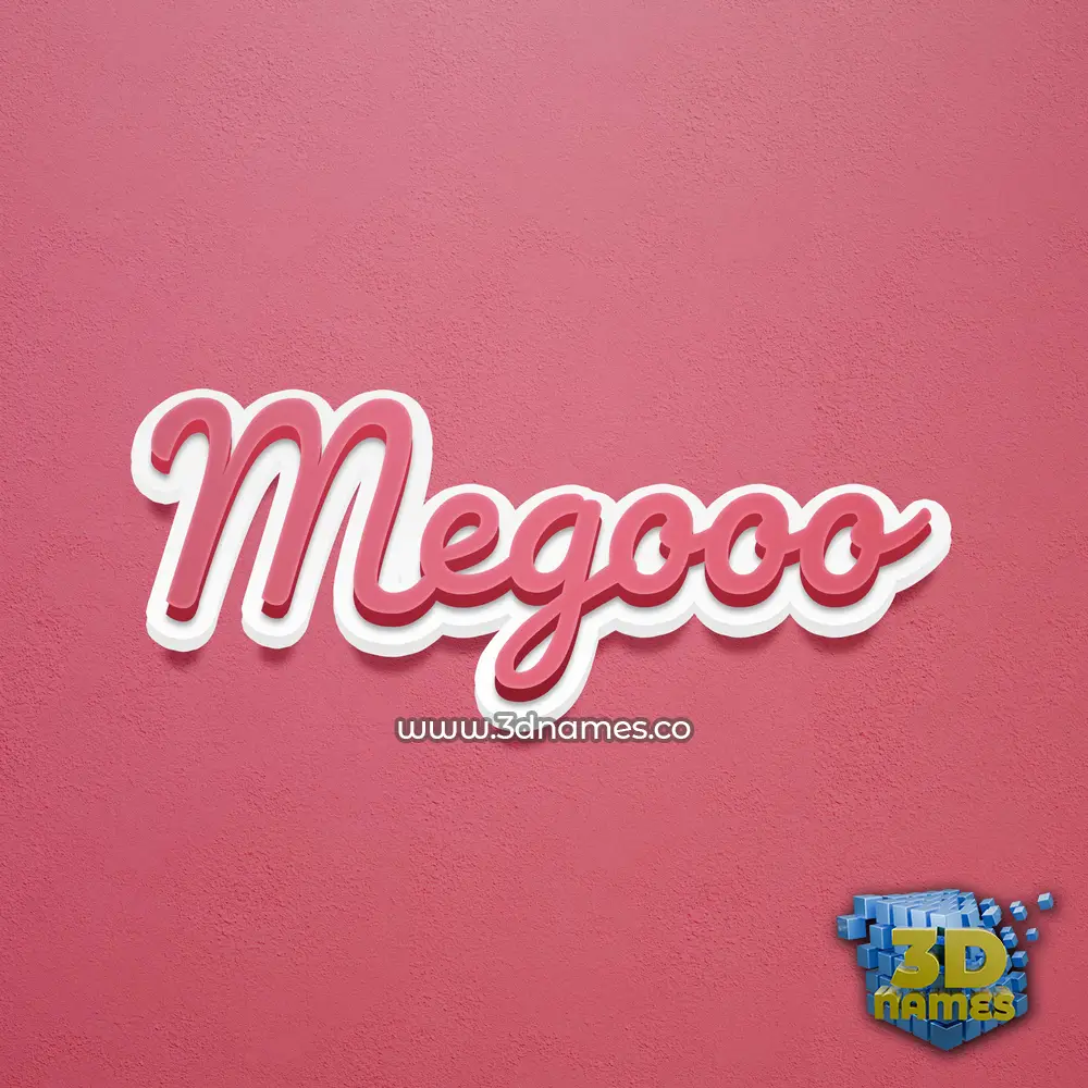 megooo in Red Scribble style - 3D name wallpaper