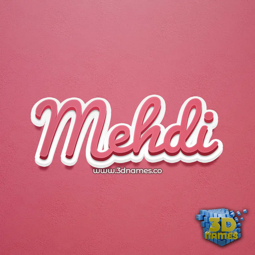 mehdi in Red Scribble style - 3D name wallpaper