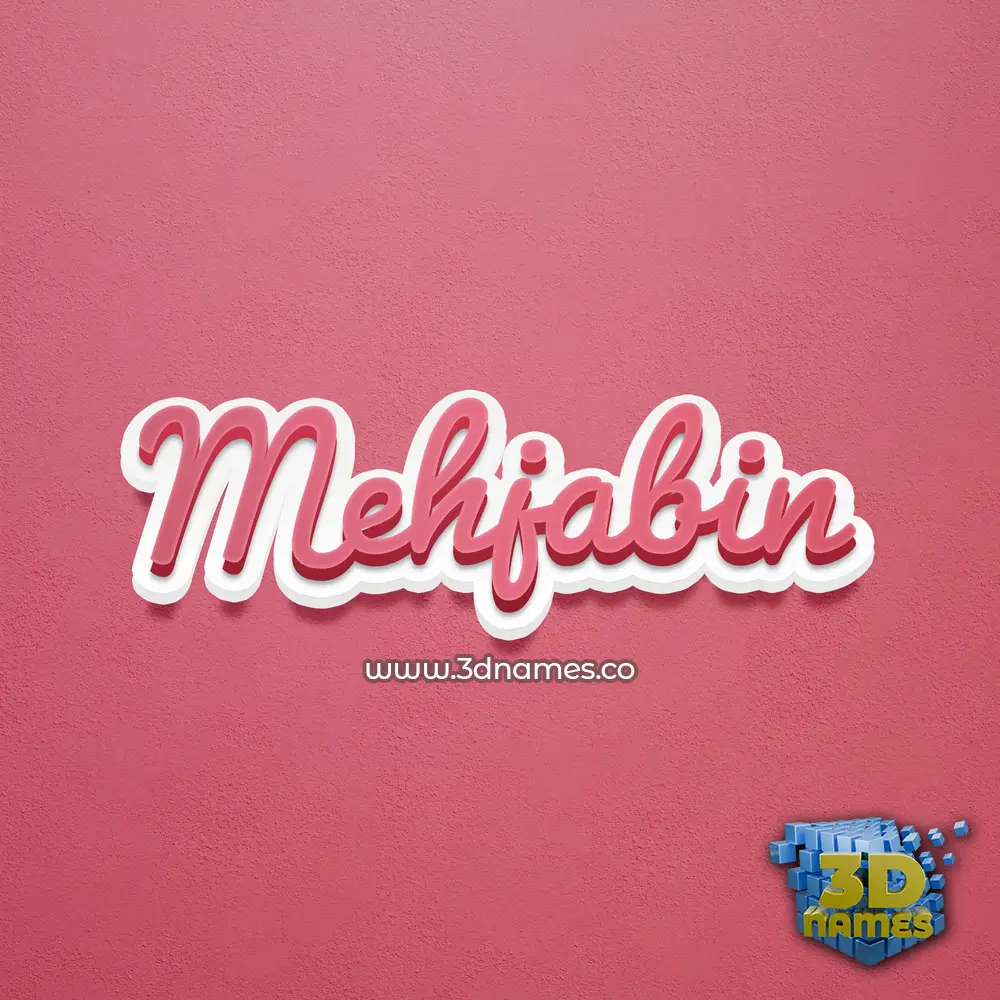 mehjabin in Red Scribble style - 3D name wallpaper