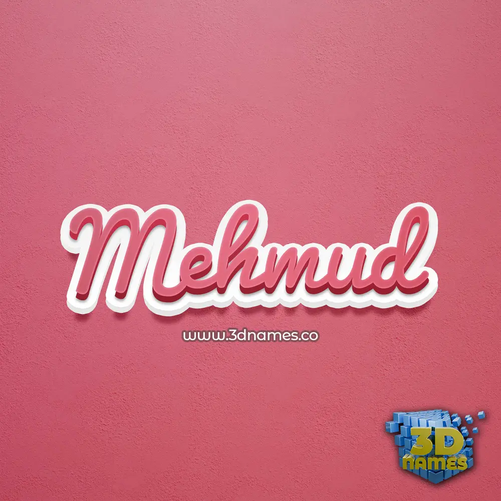 mehmud in Red Scribble style - 3D name wallpaper