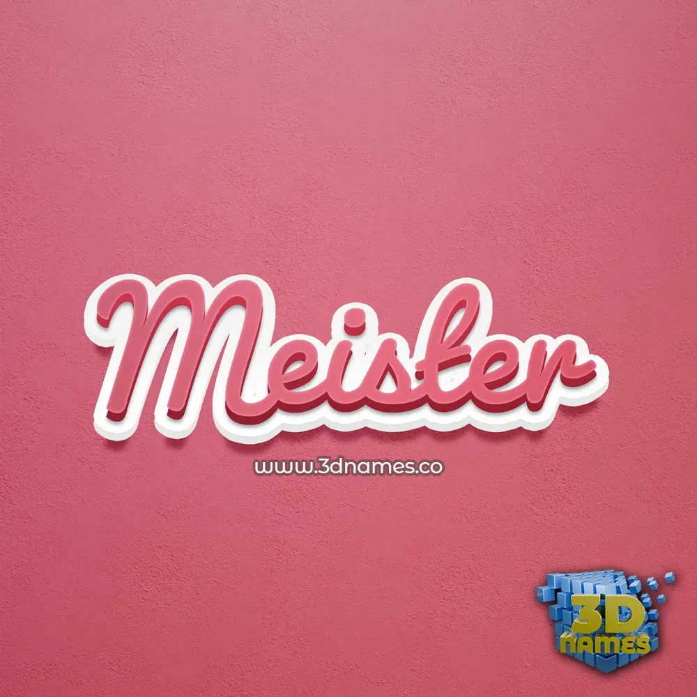meister in Red Scribble style - 3D name wallpaper