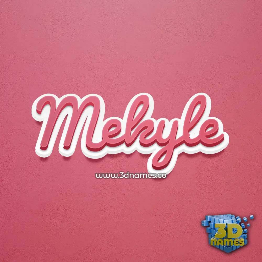 mekyle in Red Scribble style - 3D name wallpaper