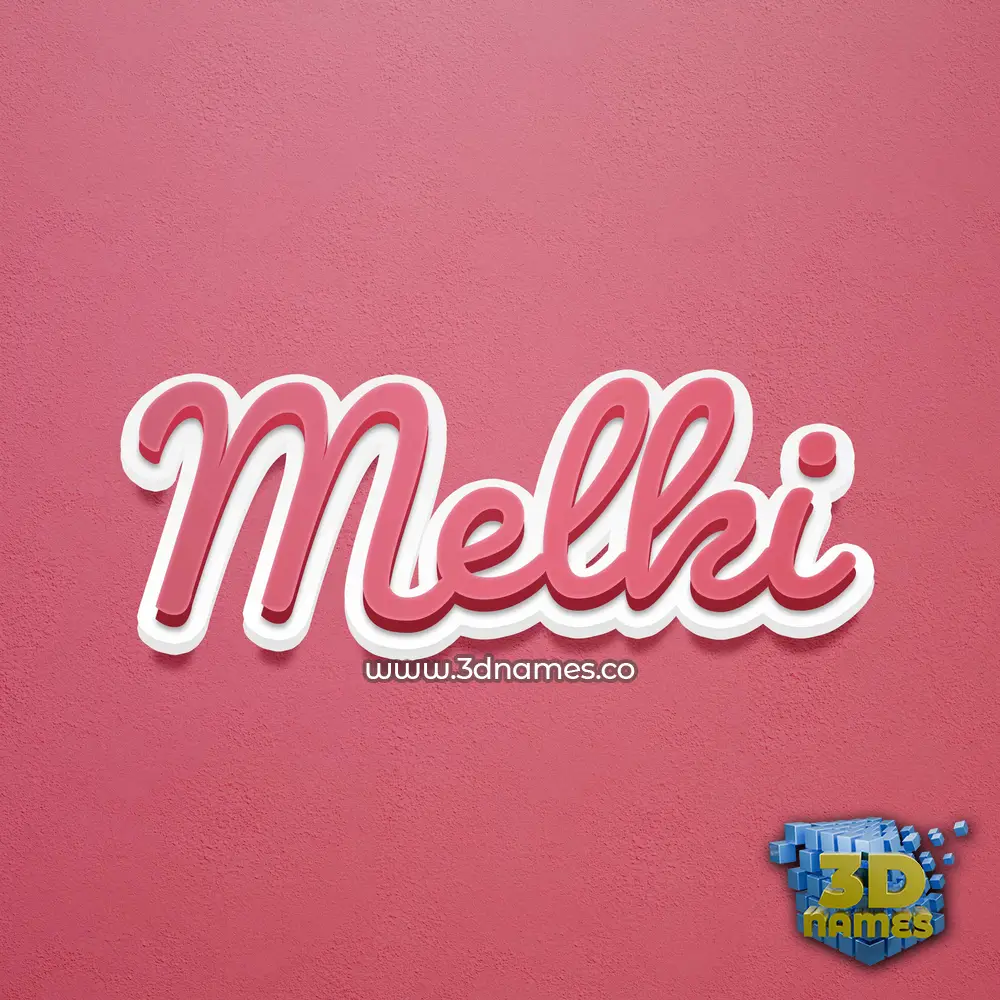 melki in Red Scribble style - 3D name wallpaper