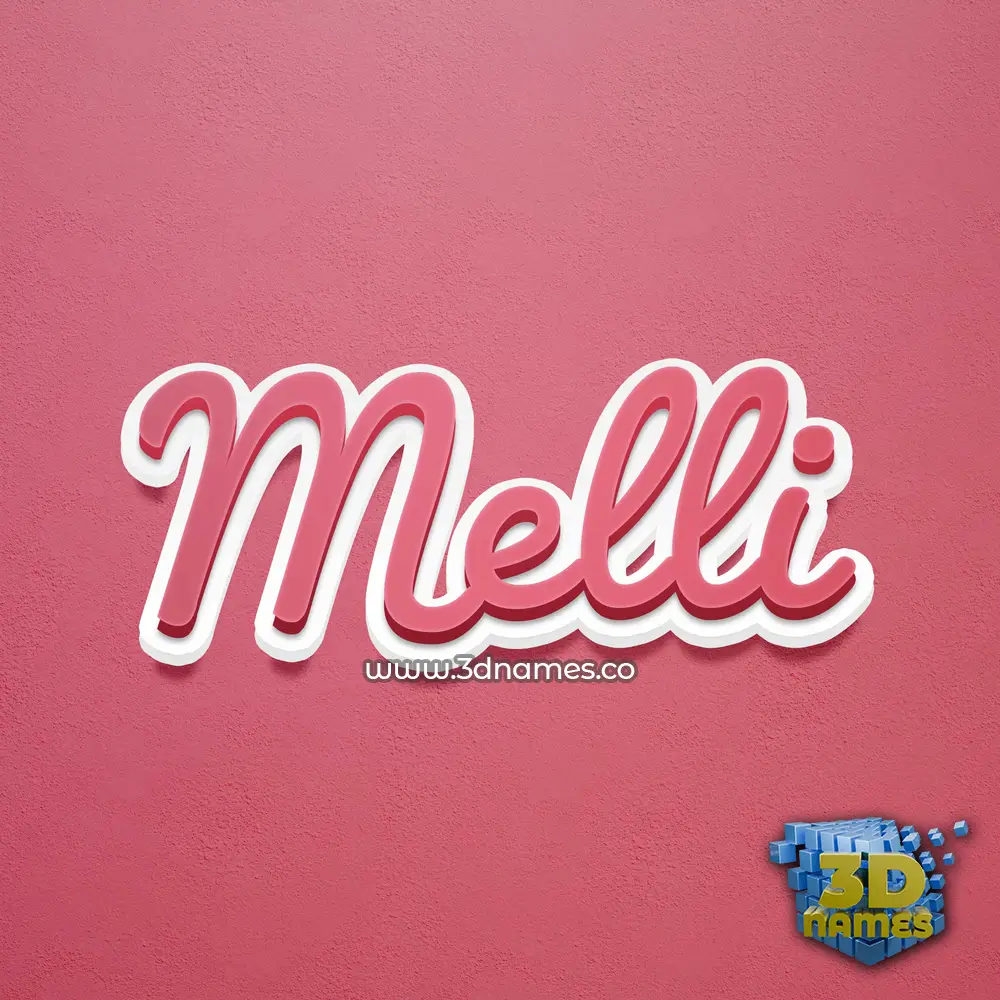 melli in Red Scribble style - 3D name wallpaper