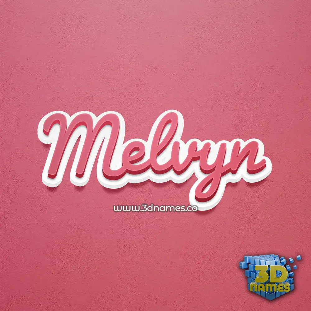 melvyn in Red Scribble style - 3D name wallpaper