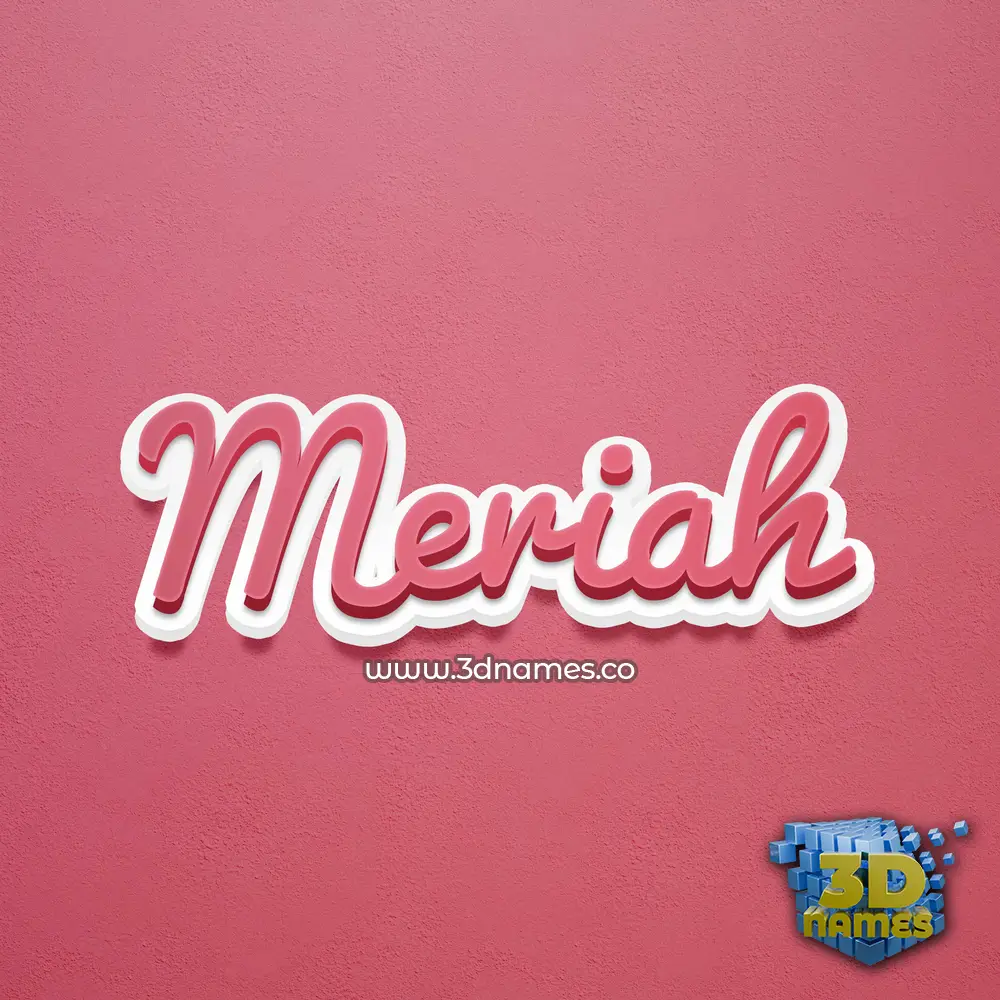 meriah in Red Scribble style - 3D name wallpaper