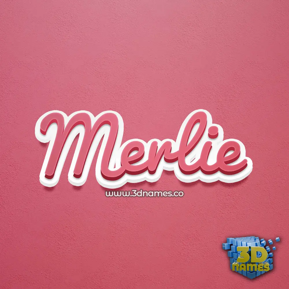 merlie in Red Scribble style - 3D name wallpaper