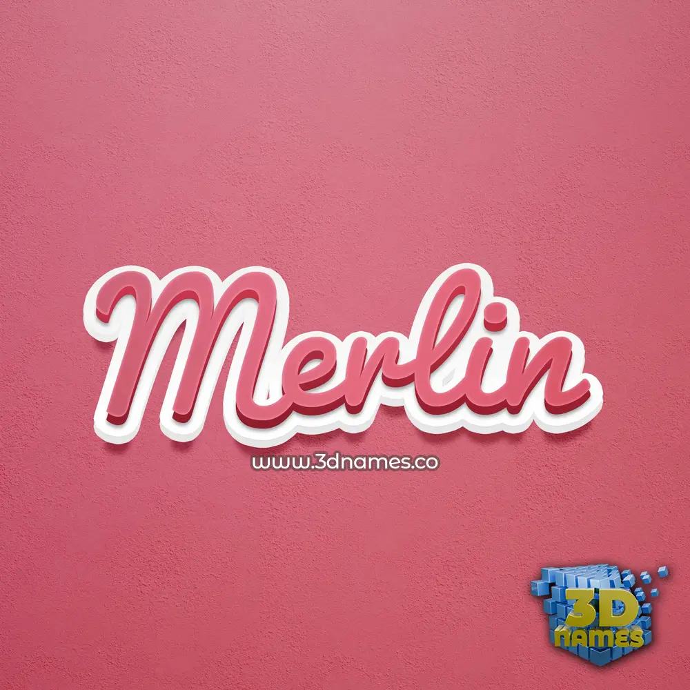 merlin in Red Scribble style - 3D name wallpaper