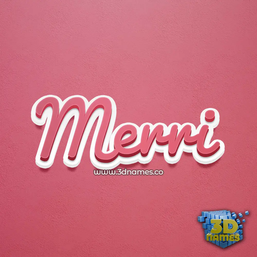 merri in Red Scribble style - 3D name wallpaper
