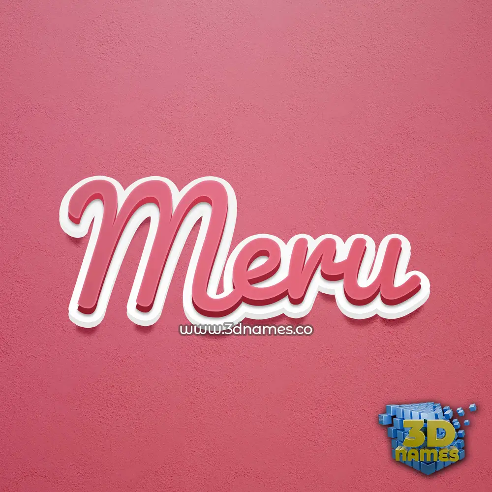 meru in Red Scribble style - 3D name wallpaper