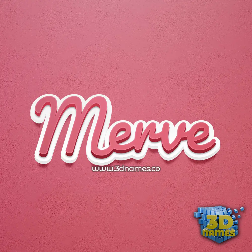 merve in Red Scribble style - 3D name wallpaper