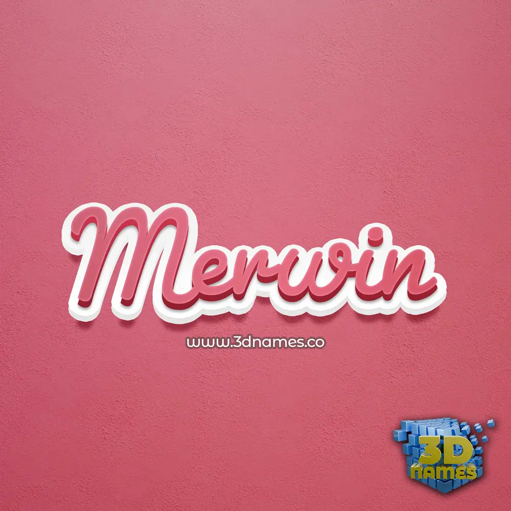 merwin in Red Scribble style - 3D name wallpaper